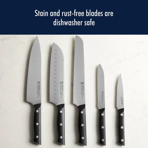 Miniatura 8 de HENCKELS Dynamic Razor-Sharp - Juego de cuchillos de 20 piezas, cuchillo de chef, cuchillo de pan, cuchillo de carne, diseño alemán informado por