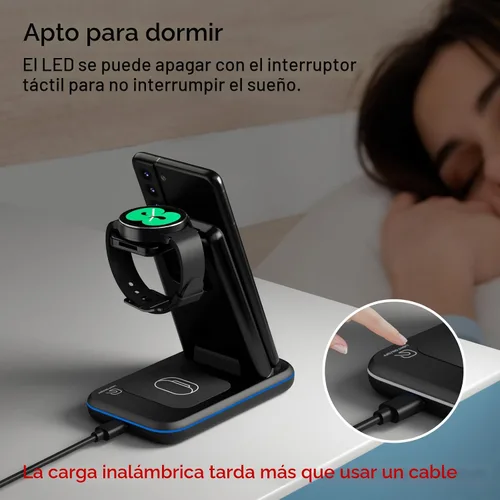 Miniatura 5 de Cargador inalámbrico para Samsung/Android, HOLYJOY estación de carga rápida plegable 3 en 1/soporte/cargador múltiple para Samsung S25