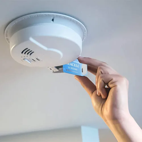 Miniatura 7 de Paquete de 2 baterías de litio recargables de 9 V, baterías de 9 voltios para detector de humo, carga USB de 800 mAh 9 V para micrófonos