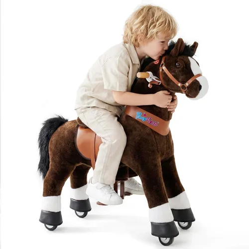 Miniatura 9 de PonyCycle Juguete de caballo para niños pequeños de 3 a 4 años con freno, accionado por niños, caballo mecánico mecánico, regalo de cumpleaños, Negro