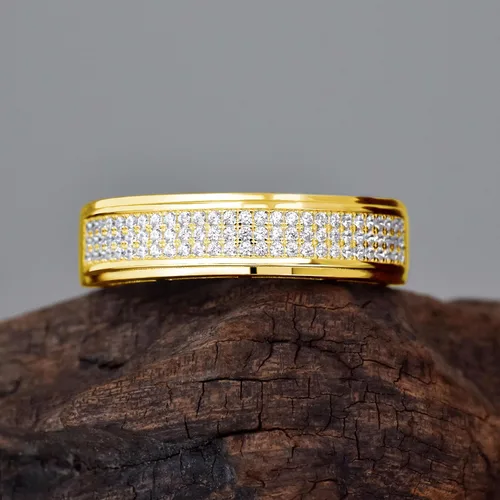 Miniatura 2 de Anillos de boda para hombres, anillos de plata de ley 925, hip hop, aniversario, alianza de boda, regalos para hombres, chapado en oro, 1 unidad