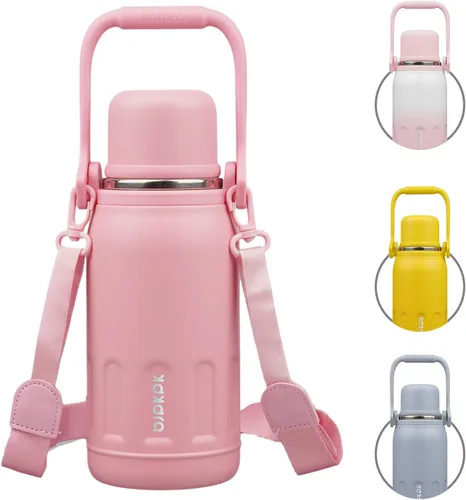Miniatura 22 de BJPKPK - Botellas de agua termoaisladas de 27 onzas con tapa y asa de transporte, botellas de agua de acero inoxidable libres de BPA para la Verde