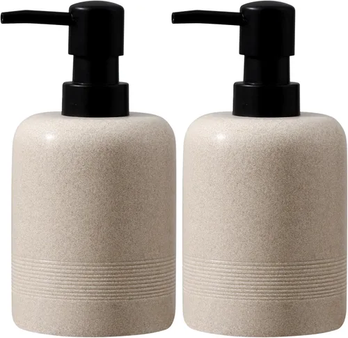 Juego de dispensador de jabón, 2 unidades de 11.8 fl oz, 11 oz, dispensador de loción de jabón de manos para encimera de baño y fregadero de cocina,