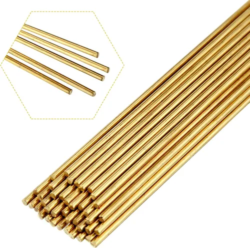 Moxweyeni 40 piezas de varillas de latón 1.5 mm 2 mm de latón para soldadura y brasado de aleación de cobre sólido para manualidades DIY, punzones,