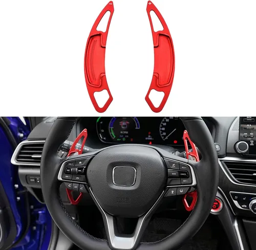 Miniatura 5 de Ramecar - Paletas de cambio para timón de automóvil en aleación de aluminio, para Honda Rojo
