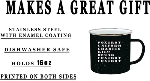 Miniatura 4 de Rogue River Tactical Foxtrot - Taza de café esmaltada para campamento, regalo para veterano militar o servicio activo