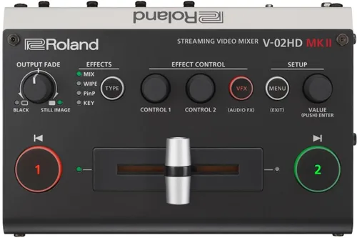 Miniatura 8 de Roland V-02HD MK II – Mezclador de vídeo para transmisión – La solución de transmisión en vivo de dos cámaras más fácil del mundo. Ideal