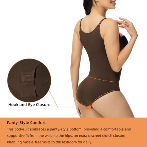 Miniatura 4 de ATTLADY Body moldeador para mujer con control de abdomen, moldeador de cuerpo completo, tirantes delgados, camisola, tops