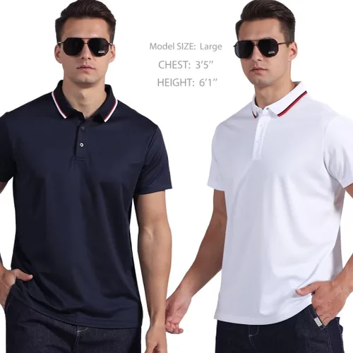 Miniatura 5 de Paquete de 5 camisas polo para hombre, secado rápido, manga corta, camisa de golf, piqué, jersey de ajuste regular