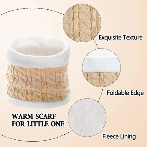 Miniatura 3 de Conjunto de gorro de invierno para niños, bufanda y guantes con forro polar para niñas de 1 a 5 años