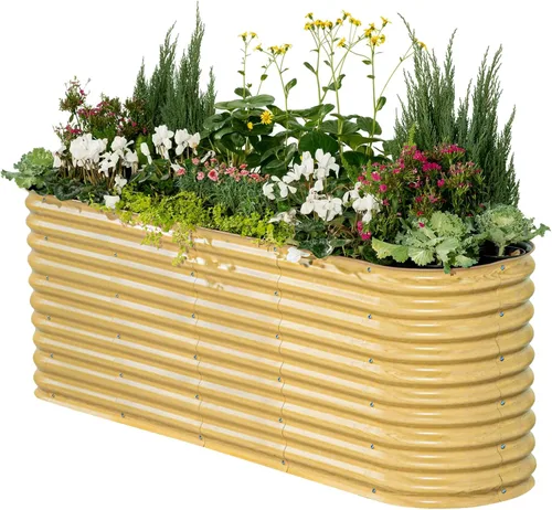 Miniatura 22 de Vego garden Jardinera elevada redonda de 32 pulgadas de alto y 42 pulgadas para jardín, para verduras, flores, patio, gris moderno