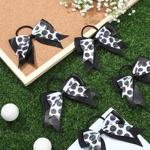 Miniatura 4 de MTLEE 24 piezas de accesorios para el cabello de voleibol, lazos para animadora, ligas elásticas para el cabello, bandas elásticas para el cabello