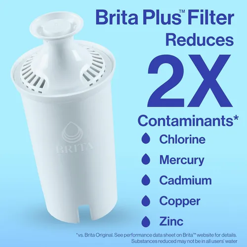 Miniatura 3 de Brita UltraMax - Dispensador de agua grande con 1 filtro BritaPlus, capacidad de 27 tazas, negro y 4 filtros de agua Brita Plus, dura 8 meses