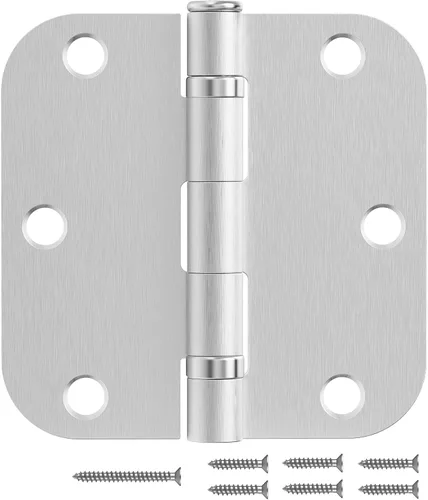 Miniatura 6 de 30 paquetes de bisagras de puerta mate negro de 3.5 x 3.5 pulgadas con radio de 5/8, bisagras interiores resistentes redondeadas para puertas, Negro