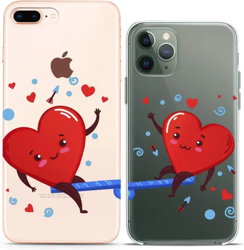 Miniatura 10 de Fundas a juego para parejas compatibles con iPhone 16 15 14 13 12 11 Pro Max Mini Xs X 6s 8 Plus 7+ Xr 10 SE 5 papel transparente cubierta delgada