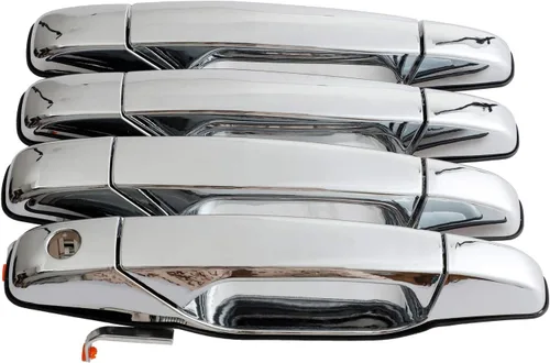 Miniatura 8 de Manija de Puerta Exterior Negra 4 Piezas Delantera Trasera Conductor y Pasajero Compatible con Cadillac Escalade 2007-2014 Chevy Avalanche Silverado