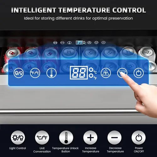Miniatura 5 de Mojgar Refrigerador de doble cajón bajo mostrador de 24 pulgadas, refrigerador de dos cajones para interiores, refrigerador de bebidas de acero