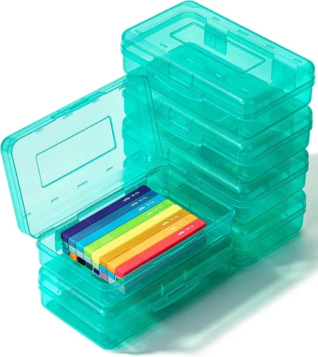 Miniatura 16 de Mr. Pen - Cajas de lápices transparentes, paquete de 6, 7.9 x 4.5 x 2.4 pulgadas, azul transparente, tapa hermética, organizador de cajas de lápices