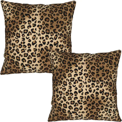 Miniatura 9 de Funda de almohada marrón con estampado de leopardo - 2 piezas Funda de almohada de guepardo de 16x16 pulgadas Fundas de almohada de algodón