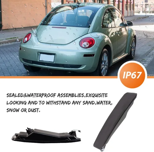 Miniatura 5 de ADIIL Carcasas de luz de marcador lateral trasero con lente ahumada para VW Volkswagen Beetle 2006-2010