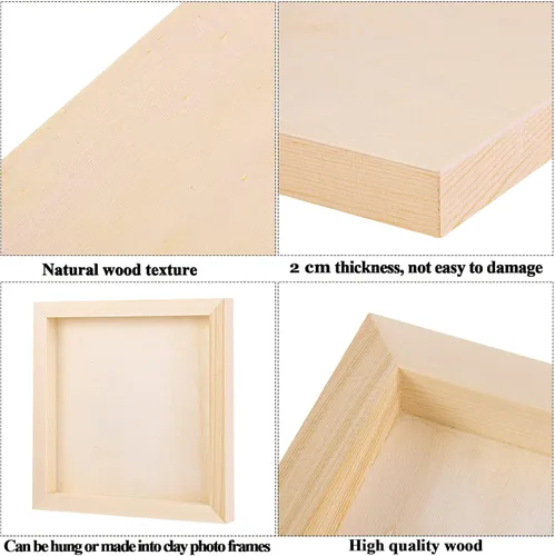 Miniatura 5 de ADXCO Paquete de 8 Paneles de Madera de 8 x 8 Pulgadas Lienzo de Madera Sin Terminar Tableros de Panel de Madera para Pintar, Verter, Uso Artístico