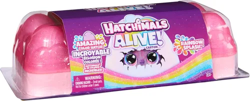 Miniatura 8 de Hatchimals Alive, Rainbow Splash Cartón de Huevos, 5 Mini Figuras en Huevos de Revelación de Color y 10 Accesorios, Regalos y Rellenos de Media