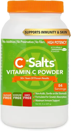 Miniatura 11 de C-Salts Suplemento de Vitamina C en Polvo - 100% Puro Vitamina C Amortiguada de Alta Dosis para Apoyo Inmunológico - Orgánico, Sin Azúcar, Vegano