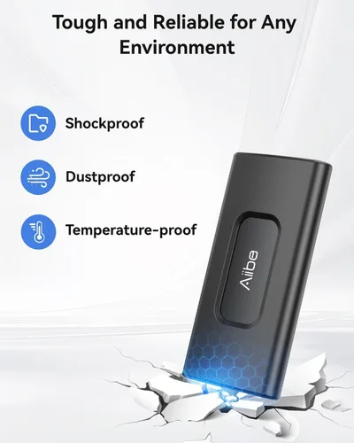 Miniatura 6 de Aiibe 500GB Unidad de Estado Sólido Externa USB C SSD Portátil USB 3.2 Gen 2, Hasta 1050MB/s, SSD Externa 500GB Disco Duro Externo para iPhone