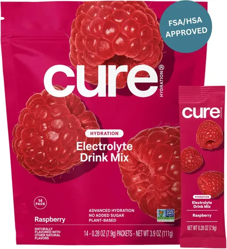 Miniatura 18 de Cure Hydration Mezcla para bebida de electrolitos a base de plantas Sin azúcar añadida FSA-HSA Polvo para alivio de la deshidratación hecho