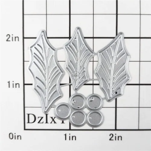 Miniatura 2 de DzIxY Hojas de Navidad de buen aspecto Troqueles de corte de metal para hacer tarjetas de grabación en relieve de papel Troqueles Sets Álbum