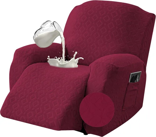 Miniatura 46 de Gennia Funda Impermeable para Sofá Reclinable, Fundas Elásticas para Sofá Reclinable con Bolsillos, Fundas Lavables para Sillón Reclinable Lazy Boy