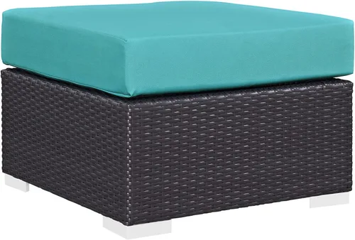 Miniatura 43 de Modway EEI-1911-EXP-ORA Convene - Muebles otomanos cuadrados de tela para patio, muebles de exterior, color naranja espresso Espresso Naranja