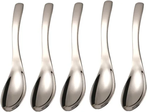 Miniatura 11 de Juego de 5 cucharas de sopa de acero inoxidable para sopa, arroz, té, leche, café y postre (multicolor)