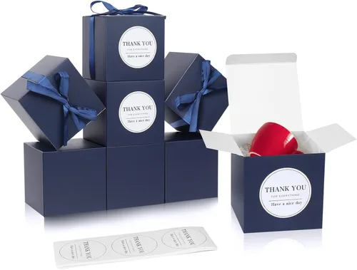 Miniatura 33 de COTOPHER 100 cajas de regalo pequeñas, cajas de regalo de 2 x 2 x 2 pulgadas, cajas de regalo de papel con cintas, caja de dulces para recuerdos
