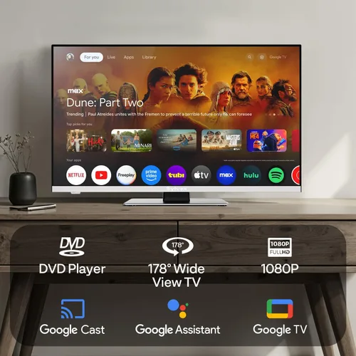 Miniatura 3 de SYLVOX TV de 12 voltios, TV inteligente RV de 22 pulgadas con reproductor de DVD 1080P Full HD, amplio ángulo de visión, sintonizador ATSC, HDMI