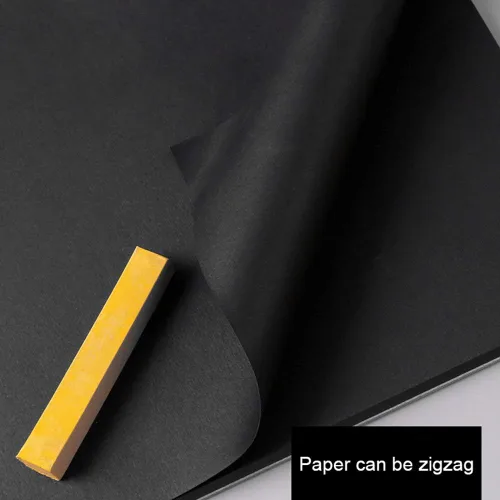 Miniatura 3 de Bloc de bocetos de papel negro A4 con cubierta de cartón duro, papel de dibujo sin ácidos, 4.94 oz/m², 25 hojas en blanco, diario de bocetos