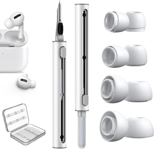 Miniatura 8 de Juego de 4 pares de almohadillas Link Dream para Airpod Pro de repuesto y limpiador de bolígrafos para AirPods Pro/AirPods Pro 2 de silicona (AC04-S)