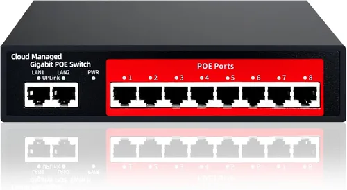 Miniatura 13 de Conmutador PoE, Conmutador PoE+ Gigabit de 5 Puertos, Conmutador Ethernet Gigabit Administrado en la Nube, 4 Puertos PoE @52W, 1 Puerto de Enlace