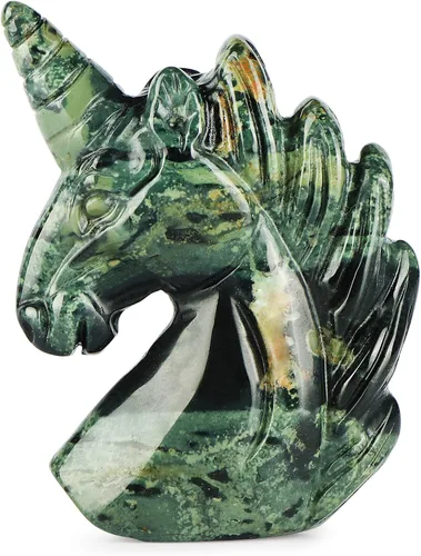 Miniatura 13 de Artistone Estatua de unicornio de cristal de amatista de 3 pulgadas, piedra preciosa tallada a mano, piedra de caballo de unicornio morado, figuras