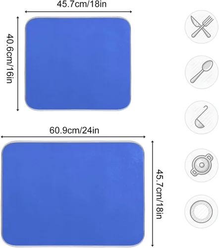 Miniatura 33 de Tapete rojo para secar platos pequeños, accesorios de cocina, tapete escurridor de platos de microfibra, resistente al calor, 16 x 18 pulgadas
