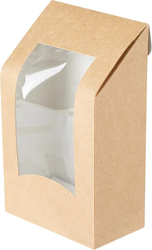 Miniatura 13 de Restaurantware Cajas de papel para llevar - 1 ventana - Kraft - Ángulo - Caja de 50 ct