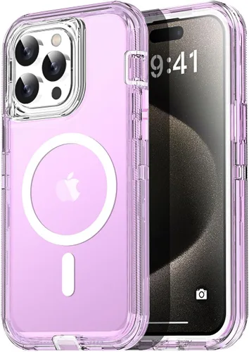 Miniatura 24 de AICase Funda transparente para iPhone 16e/13/iPhone 14, compatible con MagSafe 3 en 1, resistente protección contra caídas, cuerpo completo, a