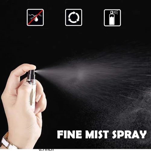 Miniatura 3 de Botellas de perfume atomizador recargable para viaje – Mini rociador portátil a prueba de fugas para colonia y aceites esenciales, botellas