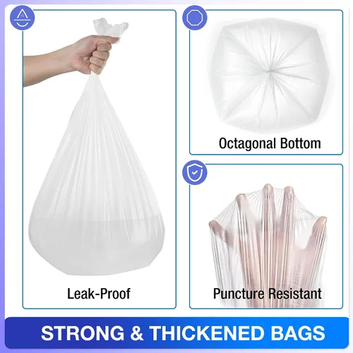 Miniatura 3 de Charmount Bolsas de basura de 8 galones, 110 bolsas de basura medianas para baño, cocina, oficina, transparentes, sin perfume