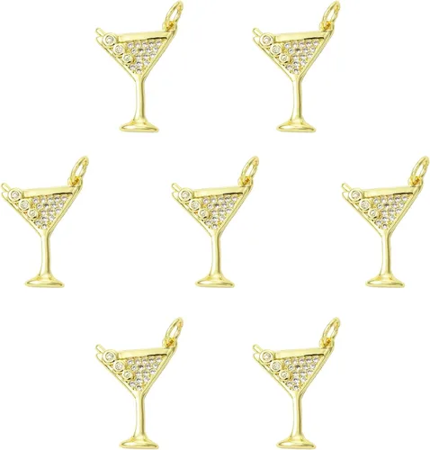 Miniatura 11 de Stiesy Dijes de latón dorado para hacer joyas, colgantes a granel para collares, pulseras, aretes, manualidades, Vidrio, Sin piedra preciosa