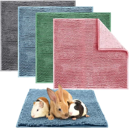 Miniatura 9 de Amylove 4 Piezas Forro de Jaula para Conejo de Indias Ropa de Cama para Conejo de Indias Alfombrilla para Puerta de Perro para Patas de Mascotas