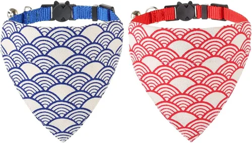 Miniatura 7 de Collares de gato KZHAREEN para Pascua, separables con bandana y campana, collar ajustable para gatito, perrito pequeño, niñas y niños Pascua-2
