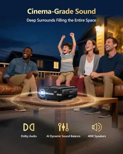 Miniatura 5 de Proyector inteligente ANSI 2200 4K HDR, proyectores LED de luz diurna con aplicaciones con licencia, Wifi6 Bluetooth DB Audio TOF Auto Focus HDMI