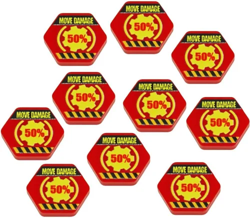 Miniatura 7 de LITKO Juego de fichas de efectos de daño Mecha Compatible con BattleTech Fichas hexagonales rojas (efectos de daño)