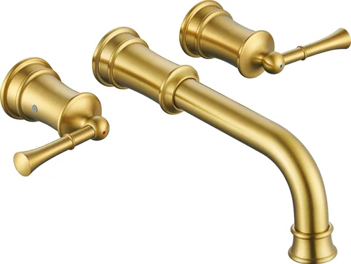 Llenador de tina de montaje en pared de alto flujo con válvula áspera, grifo de bañera de montaje en pared, grifo de bañera romana de latón 2